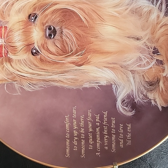 Vintage Danbury Mint., Someone to Comfort Yorkie Collector Plate - Picture 2 of 4